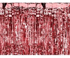 Party Deco Raudonos folijos užuolaida-lietutis 90x250cm