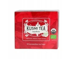 Ekologiška vaisių ir žolelių arbata „Kusmi Tea AquaRosa“ – 20 muslininių arbatos pakelių