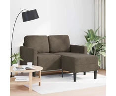 Dvivietė sofa su šezlongu, L formos, tamsiai pilka, 125 cm, dirbtinė oda