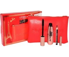 L~OREAL SET (MASCARA Juodas AIR VOLUME MEGA MASCARA + LE KHOL MIDNIGHT Juodas 101 + POCHETTE)
