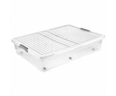 Keeeper Kaste ar vaku uz ritenisiem underbed box Leo 77x58x16 cm 53L caurspidiga
