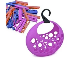 Style Basket for laundry tongs Love lilac 29x13x31cm
