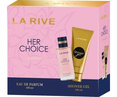 LA RIVE rinkinys moterims HER CHOICE (parfumotas vanduo 100 ml+dušo želė 100 ml)