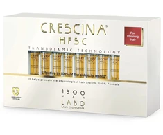Labo Suisse, Crescina, Transdermic HFSC 1300, plaukų augimą skatinančios ampulės, serumas, galvos odai, vyrams, 20 vnt., 3,5 ml vyrams