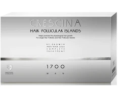 Labo Suisse, Crescina Follicular Islands 1700, plaukų augimą skatinantis serumas ampulėse, galvos odai, vyrams, 10 + 10 vnt. Vyrams