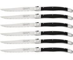 Steiko peiliai LAGUIOLE Premium Line by STYLE DE VIE, 6 vnt. su stovu, juodi