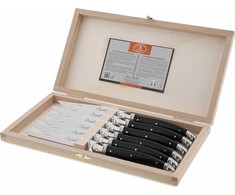 Laguiole Tradition Jean Dubost Laguiole 6 vnt. Peilis Set, Akrilas Juodas