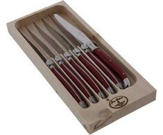 Laguiole Tradition Jean Dubost Laguiole 6 pcs. Peilis Set, Acrylic Raudona