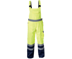 Lahti Pro Ogrodniczki Įspėjamieji dungarees, geltoni, "xl", ce, lahti