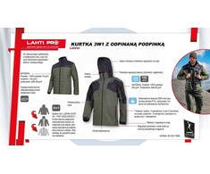 Lahti Pro Striukė 3 viename striukė su nuimamu pamušalu, žalia ir juoda, „l“, ce, Lahti