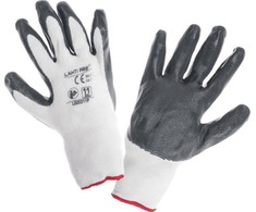 Lahti Pro Rękawice Nitrilo pirštinės, pilkos ir baltos, l220307p, 12 porų, "7", ce, Lahti
