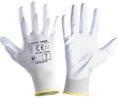Lahti Pro Rękawice PU antistatinės pirštinės, baltos l230407p, kartonas, "7", ce, Lahti