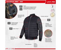 Lahti Pro Bluza, Šiltas „bomber“ stiliaus džemperis, juodas, „L“, ce, Lahti