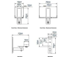 Laikiklis B-Tech Sienų apkabos, skirtos juodiesiems 2pc garsiakalbiams (BT77 / B)