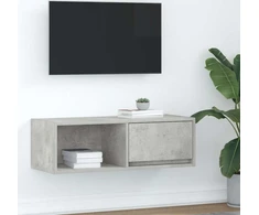 Laikiklis Betono pilkos spalvos televizoriaus spintelė, 80x31x25,5 cm, klijuota mediena