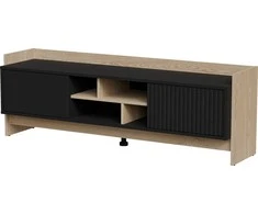 Laikiklis Cama Meble PORTO 2D TV spintelė 150x38x50 ąžuolo/juodos spalvos