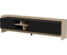 Laikiklis Cama Meble PORTO 3D TV spintelė 190x38x50 ąžuolo/juodos spalvos