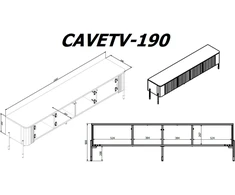 Laikiklis Cama Meble TV spintelė VERA 190x40x50 kašmyro matinė spalva