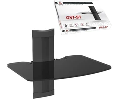 Laikiklis Ergosolid OVI-S1 - Garso/vaizdo/DVD lentynėlė, grūdintas stiklas ir labai aukšta gamybos kokybė