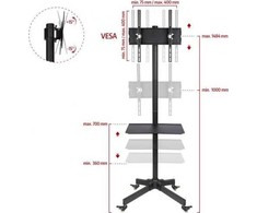 Laikiklis Fiber Mount Ergosolid „Falco 24“ grindų stovas 32–55 colių