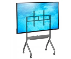 Laikiklis Fiber Novelty – tvirtas mobilus stovas interaktyvioms lentoms, multimedijos ekranams ir televizoriams 50"-90" (PM90G)