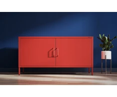 Laikiklis Jan Nowak RTV spintelė metalinė su kojelėmis raudona Modern ROSA 1150 x 595 x 400 mm