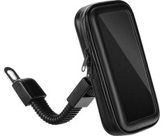 Oem motociklo laikiklis vandeniui nepralaidus mobiliajam telefonui su užtrauktuku ( 5,5" - 6,3" ) juodas