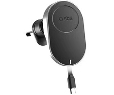 SBS TESUPP15WRETRACABL Wireless Charger Išmanusis telefonas Holder with Retractable Cable Compatible with MagSafe – Juodas