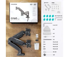 Laikiklis ONKRON G160-B uchwyt / stojak do monitorów 81,3 cm (32") Biurko Juodas