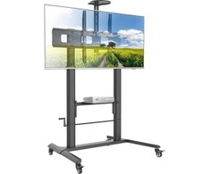 Laikiklis TECHLY televizoriaus grindų stovas su reguliuojamu aukščiu, skirtas televizoriams nuo 52 iki 110 colių
