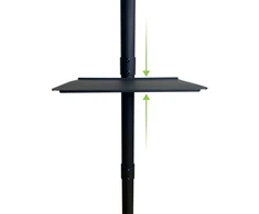 Laikiklis Techly Mobilus vežimėlio stovas televizoriams 32-60" iki 40 kg, reguliuojama AV lentyna