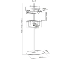 Laikiklis Techly TV grindų stovas 32"-65" iki 35kg reguliuojamas baltas