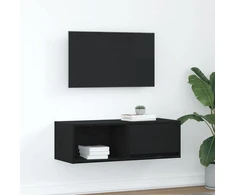 Laikiklis TV spintelė, juodo ąžuolo spalvos, 80x31x25,5 cm, klijuota mediena