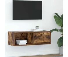 Laikiklis TV spintelė, rūkyto ąžuolo spalvos, 80x31x25,5 cm, klijuota mediena
