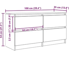 Laikiklis TV spintelė, sonoma ąžuolo spalvos, 100x35x54 cm, klijuota mediena