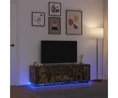 Laikiklis TV spintelė su LED apšvietimu, rūkyto ąžuolo spalvos, 160,5 x 41 x 50 cm