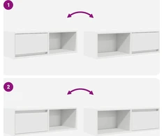 Laikiklis TV spintelės, 2 vnt., baltos, 80 x 31 x 25,5 cm, klijuota mediena