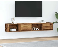 Laikiklis TV spintelės, 2 vnt., senos medienos, 80x31x25,5 cm, klijuota mediena