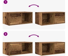 Laikiklis TV spintelės, 2 vnt., senos medienos, 60x31x25,5 cm, klijuota mediena