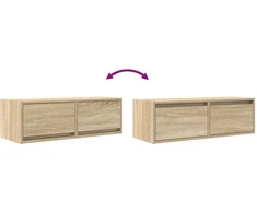 Laikiklis TV spintelės, 2 vnt., Sonoma ąžuolo spalvos, 80 x 31 x 25,5 cm, klijuota mediena