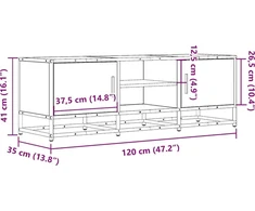 Laikiklis TV staliukas, rūkyto ąžuolo, 120x35x41 cm