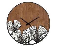 Sieninis laikrodis WOOD, rudos spalvos, Ø 60 cm