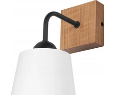 Lamkur Lamkur Lula 47614 sieninis šviestuvas sieninis šviestuvas boho medinio audinio gaubtas 1x60W E27 baltas/medinis
