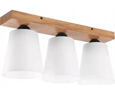 Lamkur lubinis šviestuvas Lamkur Lula 47591 lubinis šviestuvas boho medinės medžiagos šviestuvai 3x60W E27 balta/medinė