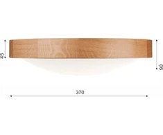 Lamkur lubinis šviestuvas, medinis ąžuolinis LED lubinis šviestuvas, 2 šviesų išgaubtas, 37 cm