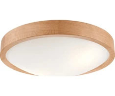 Lamkur lubinis šviestuvas, medinis ąžuolinis LED lubinis šviestuvas, 2 šviesų išgaubtas, 37 cm