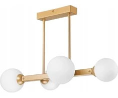 Lamkur pakabinamas šviestuvas Lamkur Astro 45092 modernistinis rutulinis pakabinamas šviestuvas su stiklo gaubtais 4x5W G9 balta/auksinė