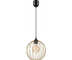 Lamkur pakabinamas šviestuvas Lamkur Zoya 45153 pakabinamas šviestuvas modernus palėpės metalinis narvas 1x60W E27 auksinis/juodas