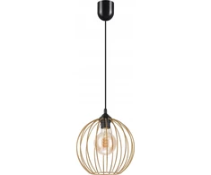Lamkur pakabinamas šviestuvas Lamkur Zoya 45153 pakabinamas šviestuvas modernus palėpės metalinis narvas 1x60W E27 auksinis/juodas
