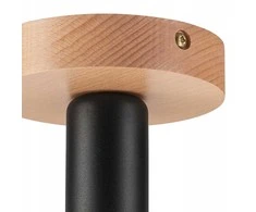 Lubinis šviestuvas Lampa sufitowa Lamkur Vito 41759 plafon lampa sufitowa spot rustykalny metalowy 1x60W E27 juoda/drewno